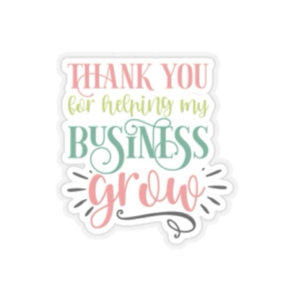 50 Count Business Growth Thank You Stickers Transparent Handmade